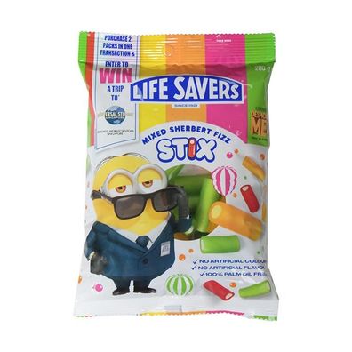 Life Savers Mixed Sherbert Fizz Stix 200 g