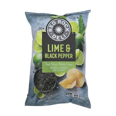 Red Rock Lime & Black Pepper Chips 165 g