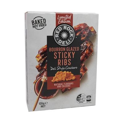 Red Rock Bourbon Glazed Sticky Ribs Crackers [MHD: 18.08.2024] 135 g