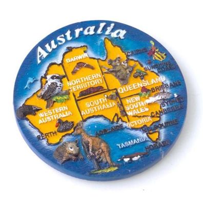 Magnet Australien 'Australian Map' rund, 7 cm 1 St