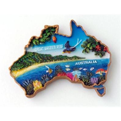 Magnet Australien 'Great Barrier Reef / Australian Map', 8 cm 1 St