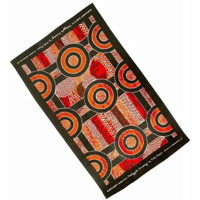 Tea Towel Australien 'Aboriginal Galinggalin Dreaming' orange/rot 1 St