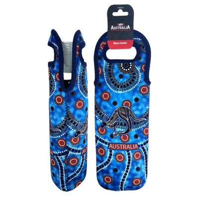 Wine Cooler Australien 'Aboriginal Dot Art' Weinkühler Neopren blau, 32 cm 1 St