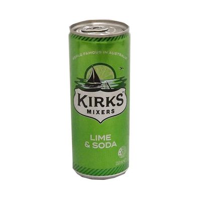 Kirks Mixers Lime & Soda Mini Can - Australian Import 250 ml