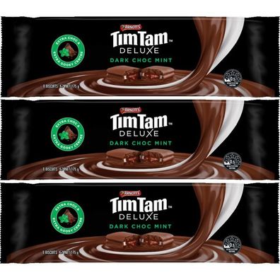 Tim Tam Dark Choc Mint Biscuits Triple Pack 3x175 g