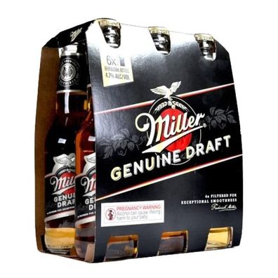 Miller Genuine Draft Lager Bottle 4.7 % vol. 6x330 ml