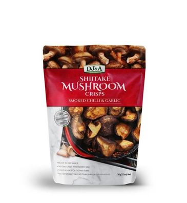 DJ&A Shiitake Mushroom Crisps Smoked Chilli & Garlic 30 g