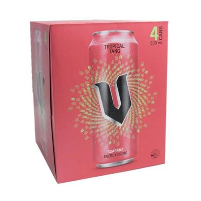 V Tropical Tang Guarana Energy Drink - Australian Import 4x500 ml