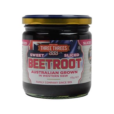 Three Threes Australian Sweet Sliced Beetroot 415 g