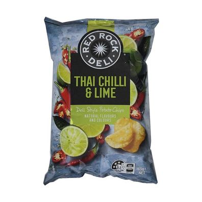 Red Rock Thai Chilli & Lime Chips 165 g