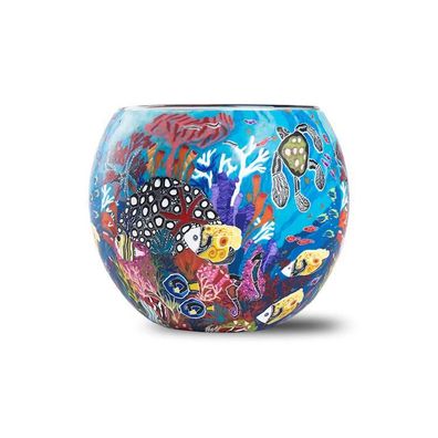 Koh Living Aboriginal Tealight Candle Holder 'Great Barrier Reef Utopia' 1 St