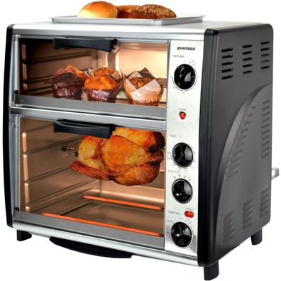 42 Liter Edelstahl Doppel-Backofen mit BBQ und Drehspieß - A-Ware/B-Ware: A-Ware