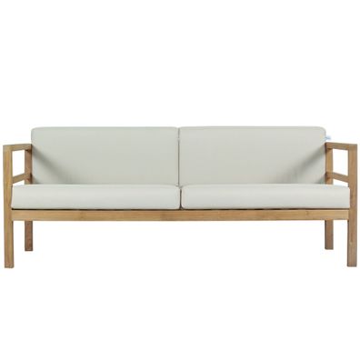 Outdoor Sofa Pusiano 3-Sitzer aus Teakholz mit Auflage