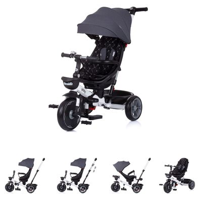 B-Ware Chipolino Tricycle 4 in 1 Pegas verstellbar, Sitz umkehrbar, Dach, grau