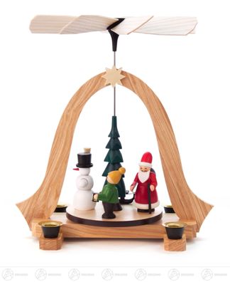 Pyramide "Weihnachtszeit" farbig, für Kerzen d=14mm BxHxT 23,5 cmx26 cmx20cm NEU