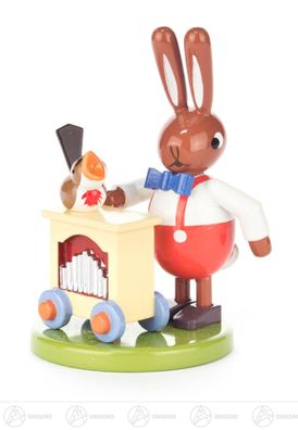 Ostern &amp; Frühjahr Hase mit Leierkasten klein BxHxT 5,5 cmx8,5 cmx6 cm NEU