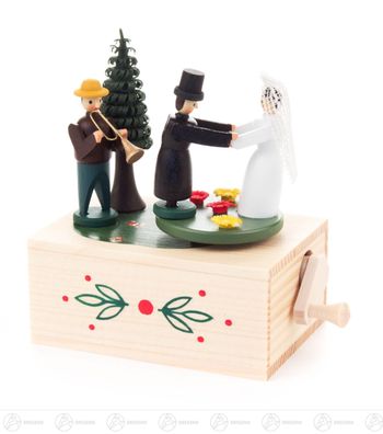 Musikdose Musikdose Hochzeitspaar H=ca 9 cm NEU Erzgebirge Spieldose Spieluhr