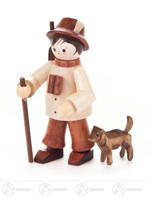 Miniatur Förster mit Hund natur H=ca 6 cm NEU Erzgebirge Weihnachtsfigur