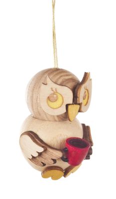 Baumbehang Eulenkind mit Tasse 4cm NEU Christbaumbehang Baumschmuck Weihnachten
