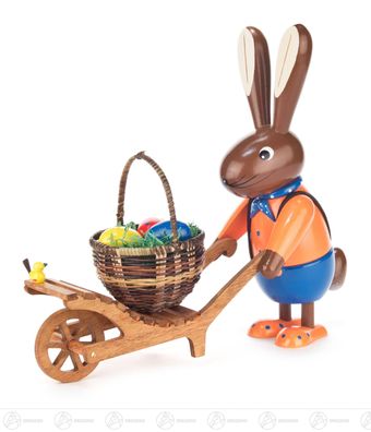 Hase mit Schubkarre farbig BxHxT 8 cmx23,5 cmx27 cm NEU Osterhase Osterdeko