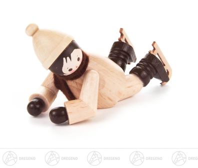 Miniatur Schlittschuhkind gestürzt natur H=ca 3,5 cm NEU Erzgebirge Holzfigur