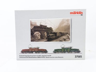 Märklin H0 37565 Elektrolokset 2x Krokodil Ce 6/8 II Ep. II & III / Sound MFX