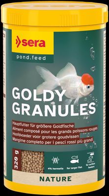 Sera Goldy Granules Nature 1000ml Hauptfutter für größere Goldfische Gartenteich