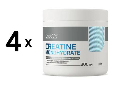 4 x OstroVit Creatine Monohydrate - flavoured (300g) Cola