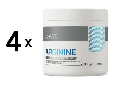 4 x OstroVit Arginine Powder (210g) Lemon