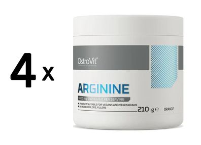 4 x OstroVit Arginine Powder (210g) Orange