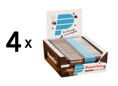 4 x Powerbar Protein Plus Low Sugar Bar (16x35g) Chocolate Brownie