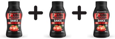 3 x Fitking Delicious Sauce, Strawberry - 500g