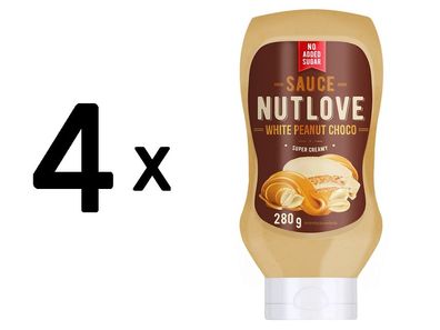 4 x Nutlove Sauce, White Peanut Choco - 280g