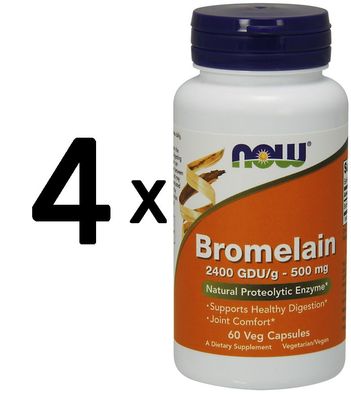 4 x Bromelain, 500mg - 60 vcaps