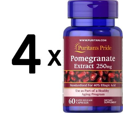 4 x Pomegranate Extract, 250mg - 60 caps