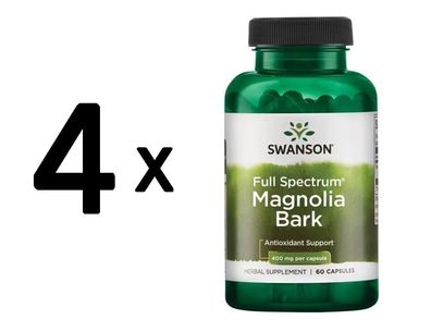 4 x Magnolia Bark, 400mg - 60 caps