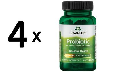 4 x Probiotic with Digestive Enzymes - 60 vcaps