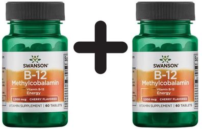 2 x Vitamin B-12 (Methylcobalamin), Cherry - 60 tabs