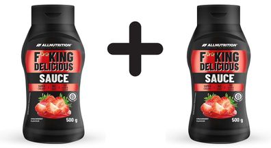 2 x Fitking Delicious Sauce, Strawberry - 500g