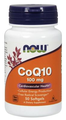 CoQ10, 100mg with vitamin E - 50 softgels