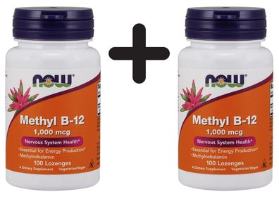 2 x Methyl B-12, 1000mcg - 100 lozenges