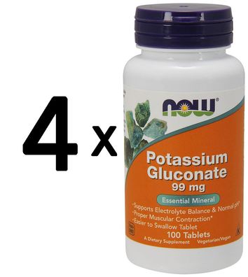 4 x Potassium Gluconate, 99mg - 100 tablets