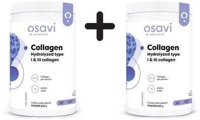 2 x Osavi Collagen Hydrolyzed, Type I & III - 600g