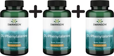 3 x DL-Phenylalanine, 500mg - 100 caps