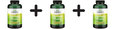 3 x Psyllium Husks, 610mg - 100 caps