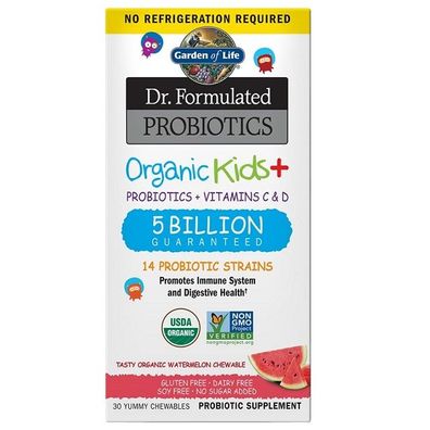 Dr. Formulated Probiotics Organic Kids+, Watermelon - 30 chewables