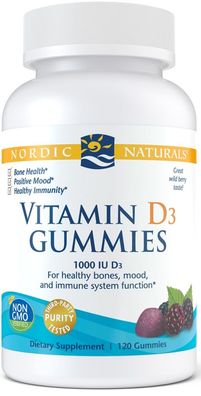 Vitamin D3 Gummies, 1000 IU Wild Berry - 120 gummies