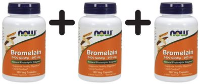 3 x Bromelain, 500mg - 120 vcaps