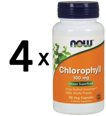 4 x Chlorophyll, 100mg - 90 vcaps