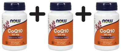 3 x CoQ10, 100mg with vitamin E - 50 softgels